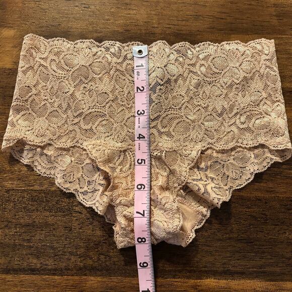 Quince Women’s XS Bralette and Cheeky Underwear Stretchy Lace Golden Clay Set - Picture 15 of 16